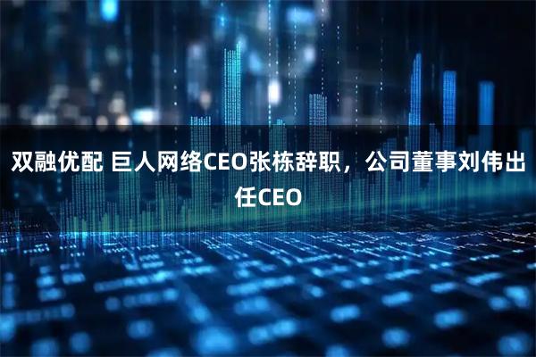 双融优配 巨人网络CEO张栋辞职,公司董事刘伟出任CEO